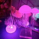 LED Jellyfish Night Light - Rechargeable Ambient Decoration Lamp, Modern Mood Lighting, Nightstand LED for Bedroom Indoor Use Home Decor .
