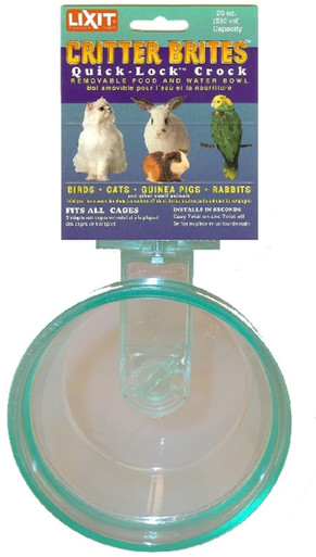 Lixit Quick Lock Critter Brite Crock for Small Animals -Assorted Colors - Small Animal Supplies 7