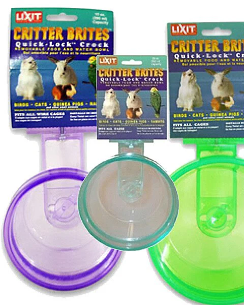 Lixit Quick Lock Critter Brite Crock for Small Animals -Assorted Colors - Small Animal Supplies 2