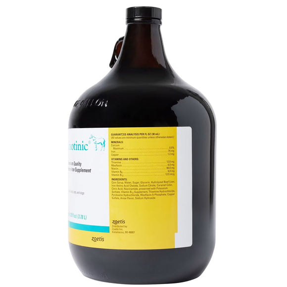 Side label of Lixotinic Liquid Vitamin & Mineral Supplement for  Horses, Cats and Dogs