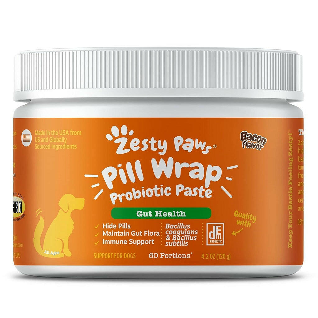 Zesty Paws Pill Wrap Probiotic Paste Bacon Flavor Immune & Digestive Support For Dog (4.2 oz)