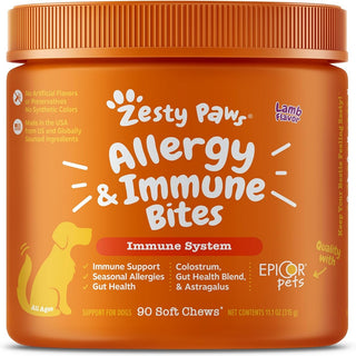 Zesty Paws Allergy&  Immune Bites Lamb Flavored Chews for Dogs (90 ct)