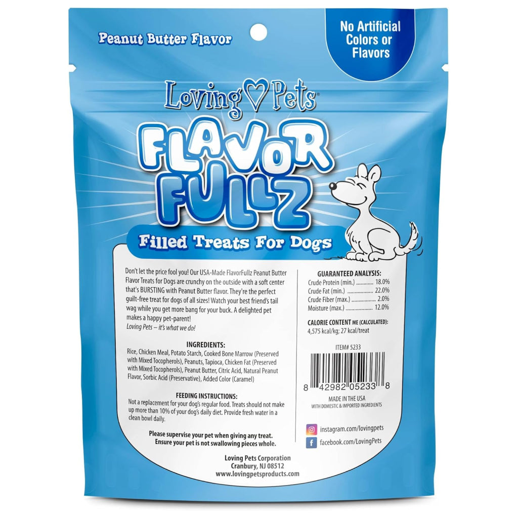 Loving Pets Flavorfullz Peanut Butter Flavor Crunchy Filled