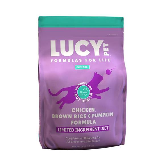 Lucy Pet Formulas For Life Chicken Brown Rice & Pumpkin Limited Ingredient Dry Cat Food (4 lb) - Cat Food 1