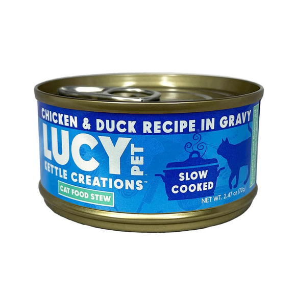 Lucy Pet Kettle Creations Gravy Wet Cat Food (2.75 oz x 12 cans) - Chicken & Duck Recipe - Cat Food 20