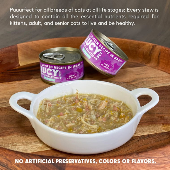 Lucy Pet Kettle Creations Gravy Wet Cat Food (2.75 oz x 12 cans) - Cat Food 10
