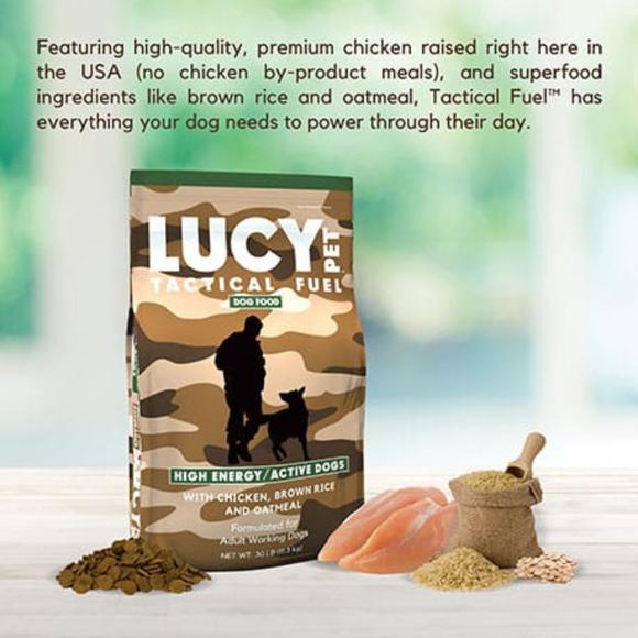 Lucy Pet Tactical Fuel Chicken Brown Rice & Oatmeal High Energy Active Dog Dry Food (30 lb) - Dog Food 5