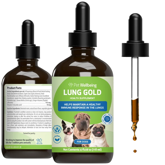 Lung Gold - Lower Respiratory Tract Support for Dogs - 4-oz - Dog Supplements & Vitamins 12