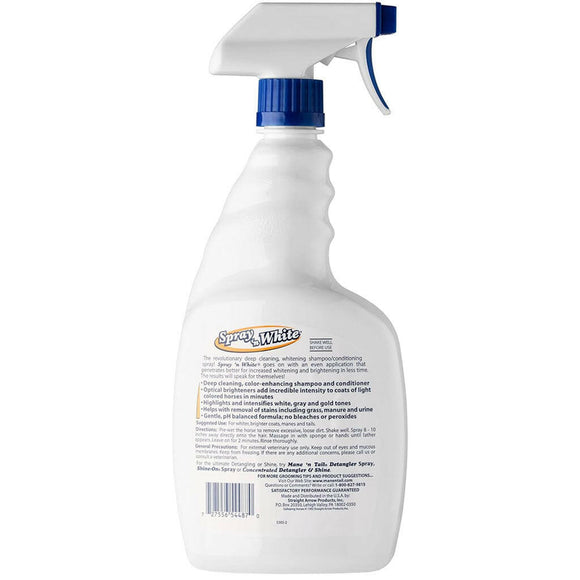Mane 'n Tail Shine 'n White Spray on Shampoo plus Conditioning Blue Toning Shampoo backside