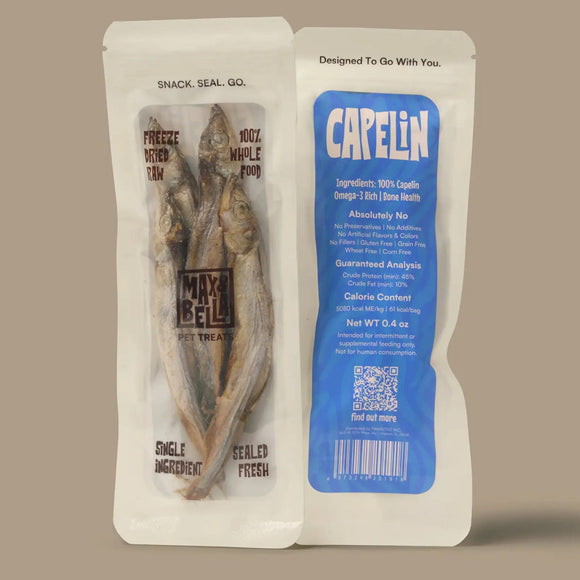 Max & Bella Freeze-Dried Treats for Dogs & Cats - Capelin / 3 - Pack - Dog Treats 1