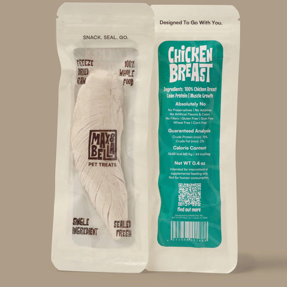 Max & Bella Freeze-Dried Treats for Dogs & Cats - Chicken Breast / 3 - Pack - Dog Treats 3