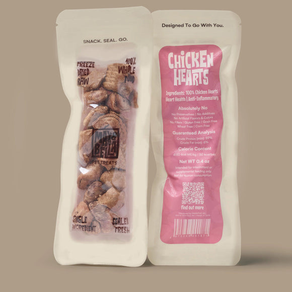 Max & Bella Freeze-Dried Treats for Dogs & Cats - Chicken Hearts / 3 - Pack - Dog Treats 4