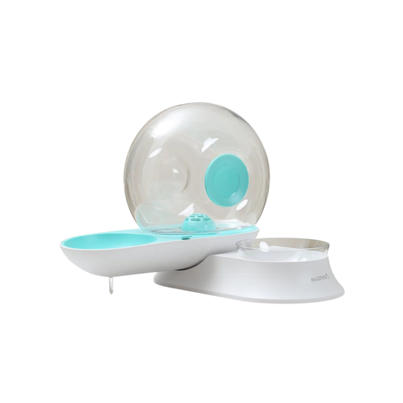 McLovin’s Gravity 2-in-1 Water Dispenser with Food Bowl for Dogs & Cats - Blue - Water Fountains 1