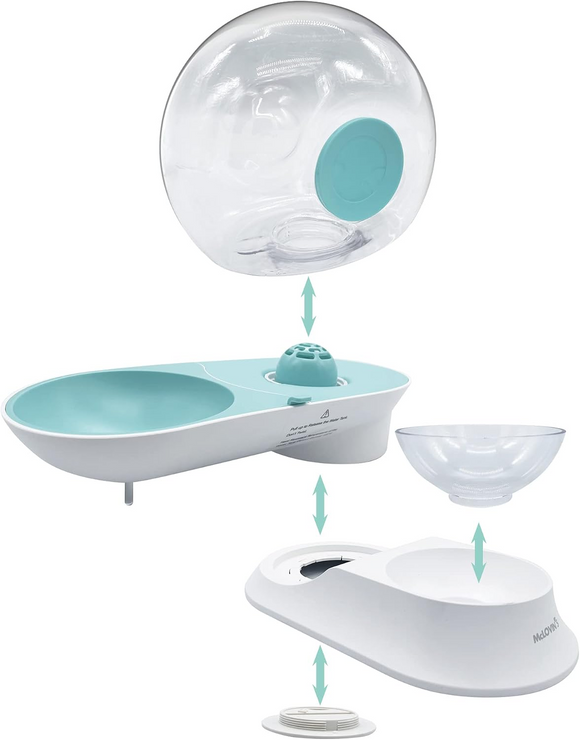 McLovin’s Gravity 2-in-1 Water Dispenser with Food Bowl for Dogs & Cats - Water Fountains 4