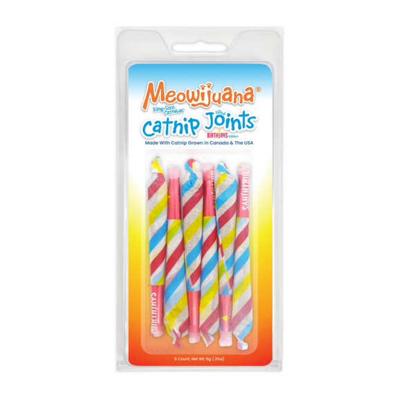 Meowijuana Birthjays Party-Size Catnip Joints with Organic Catnip - Catnip Toys 1