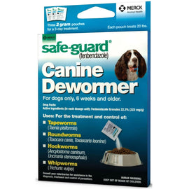 Merck Safe-Guard Canine Dewormer for Dogs 6 weeks and older (2g x 3 sachets) - Dog Health Care & Wellness 1