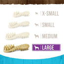 Packaging of Merrick Fresh Kisses showing size options for large, medium, and small breeds