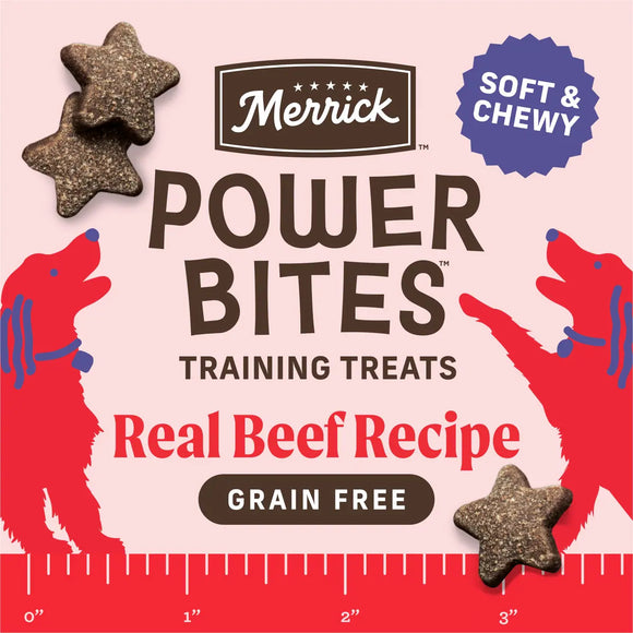 Merrick Power Bites Soft & Chewy Grain Free Real Beef Dog Treats (6 oz) - Soft & Chewy Dog Treats 3