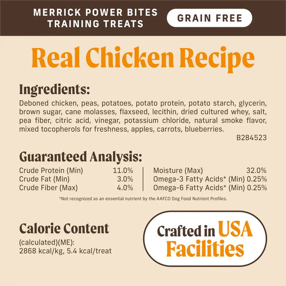Merrick Power Bites Soft & Chewy Grain Free Real Chicken Dog Treats (6 oz) - Soft & Chewy Dog Treats 7
