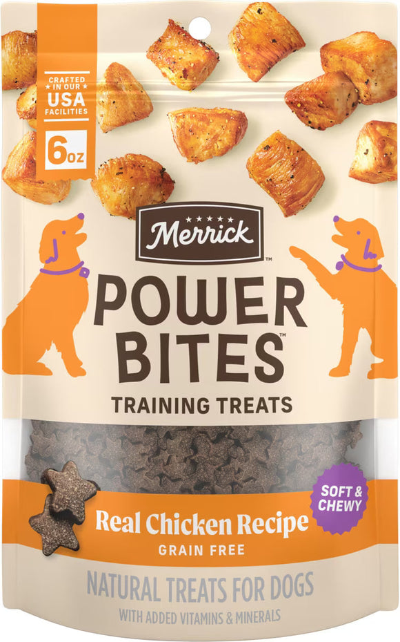 Merrick Power Bites Soft & Chewy Grain Free Real Chicken Dog Treats (6 oz) - Soft & Chewy Dog Treats 1