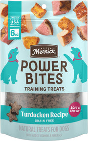 Merrick Power Bites Soft & Chewy Grain Free Real Turducken Dog Treats (6 oz) - Soft & Chewy Dog Treats 1