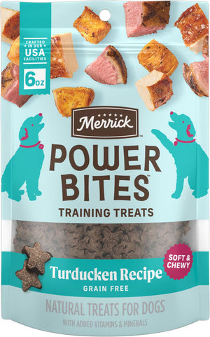 Merrick Power Bites Soft & Chewy Grain Free Real Turducken Dog Treats (6 oz) - Soft & Chewy Dog Treats 1