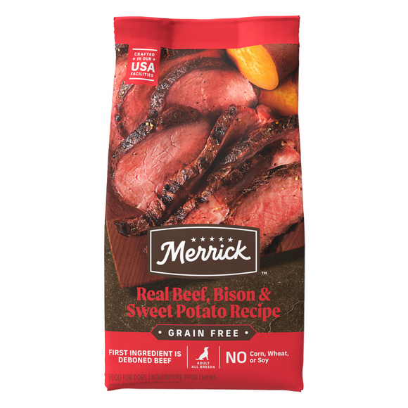 Fee Merrick Merrick Premium Grain Free Dry Adult Wholesome And Natural Kibble With Beef