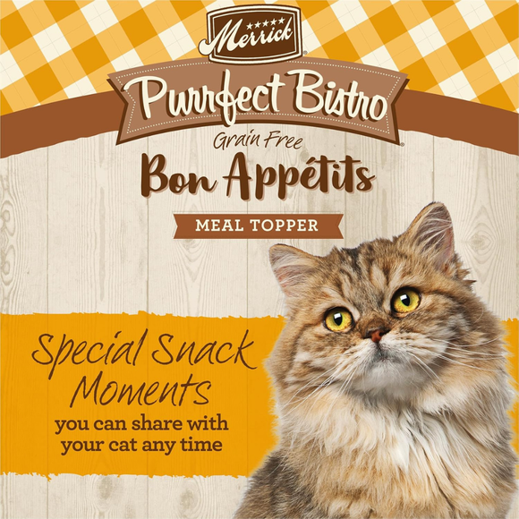 Merrick Purrfect Bistro Grain Free Bon Appetits Morsels Adult Wet Cat Food Chicken Recipe Morsels in Gravy (3 oz x 24