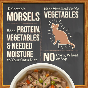 Merrick Purrfect Bistro Grain Free Bon Appetits Morsels Adult Wet Cat Food Chicken Recipe Morsels in Gravy (3 oz x 24