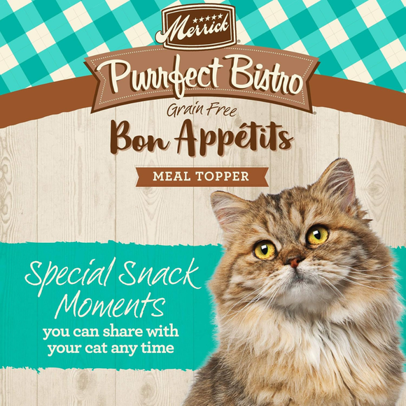 Merrick Purrfect Bistro Grain Free Bon Appetits Morsels Adult Wet Cat Food Salmon Recipe Morsels in Gravy (3 oz x 24