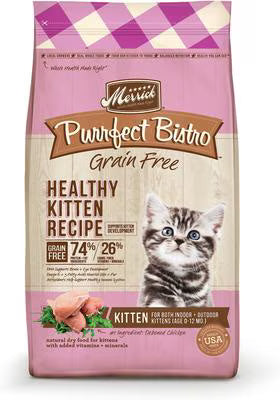 Merrick Purrfect Bistro Grain Free Healthy Kitten Recipe Dry Cat Food (4 lb) - Cat Food 1