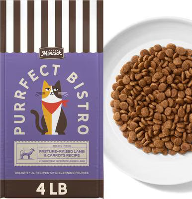 Merrick Purrfect Bistro Grain Free Pasture-Raised Lamb & Carrots Recipe Dry Cat Food - 4 lb - Cat Food 1