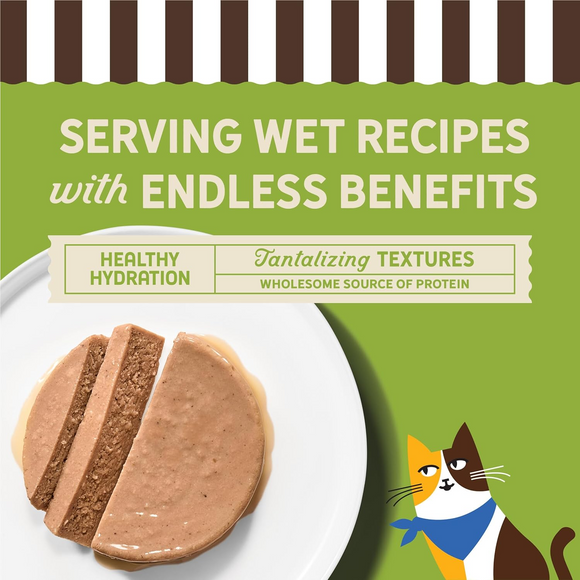 Merrick Purrfect Bistro Grain Free Premium Soft Canned Pate Adult Wet Cat Food High Protein Turkey Recipe - 3-oz, case