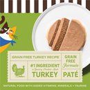 Merrick Purrfect Bistro Grain Free Premium Soft Canned Pate Adult Wet Cat Food High Protein Turkey Recipe - 3-oz, case