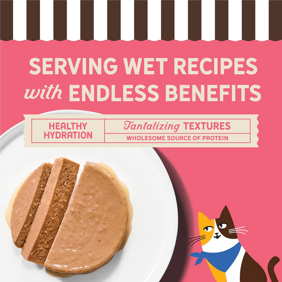Merrick Purrfect Bistro Grain Free Premium Soft Canned Pate Adult Wet Cat Food High Protein Salmon Recipe 3-oz case
