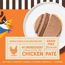 Merrick Purrfect Bistro Grain Free Premium Soft Canned Pate Adult Wet Cat Food High Protein Chicken Recipe - 3-oz, case