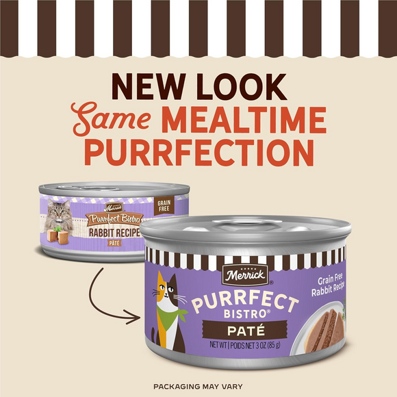 Merrick Purrfect Bistro Grain Free Rabbit Pate Canned Cat Food - 5.5-oz, case of 24 - Wet Cat Food 2