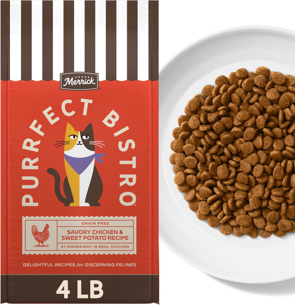 Merrick Purrfect Bistro Grain Free Savory Chicken & Sweet Potato Recipe Dry Cat Food - 4 lb - Cat Food 8