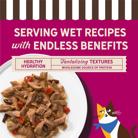 Merrick Purrfect Bistro Grilled in Sauce Adult Wet Cat Food Simmered Beef Tomato & Wild Rice Recipe (3 oz x 24 cans)