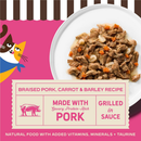 Merrick Purrfect Bistro Premium Canned Adult Wet Cat Food Braised Pork Carrot & Barley Recipe Grilled in Sauce (3 oz x
