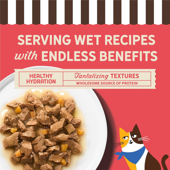 Merrick Purrfect Bistro Premium Canned Adult Wet Cat Food Savory Salmon & Sweet Potato Recipe in Rich Gravy (3 oz x 24