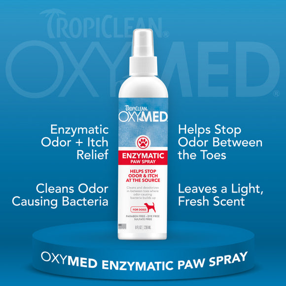 Tropiclean OxyMed Enzymatic Paw Odor & Itch Spray, 8-oz