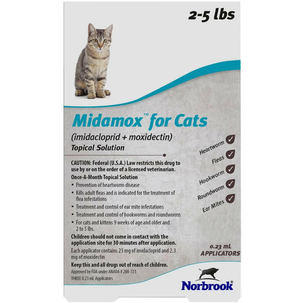 Midamox Topical Solution for Cats 2-5 lbs Teal Box