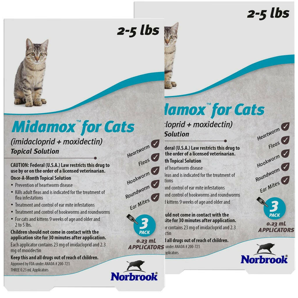 Midamox for Cats 2-5 lbs - All-in-One Flea & Worm Protection