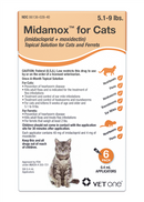 Midamox Topical Solution for Cats 5.1-9 lbs Orange Box - 6 Doses (6-mos. supply) - Pet Medicine 1