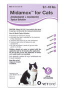 Midamox Topical Solution for Cats 9.1-18 lbs Purple Box - 6 Doses (6-mos. supply) - Pet Medicine 1