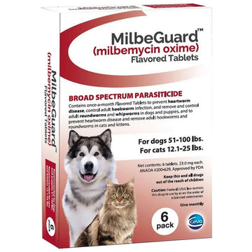 Milbeguard for Dogs 51-100lbs and Cats 12.1-25lbs
