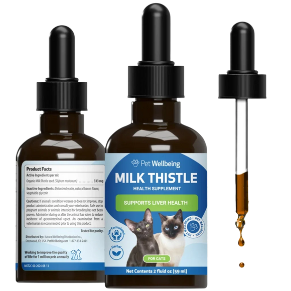 Milk Thistle - for Healthy Liver Function in Cats - 2 oz - Cat Supplements & Vitamins 1