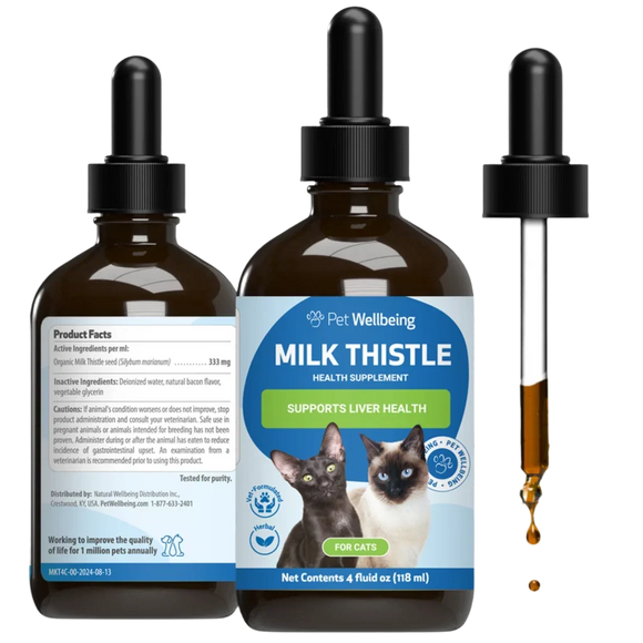 Milk Thistle - for Healthy Liver Function in Cats - 4 oz - Cat Supplements & Vitamins 3