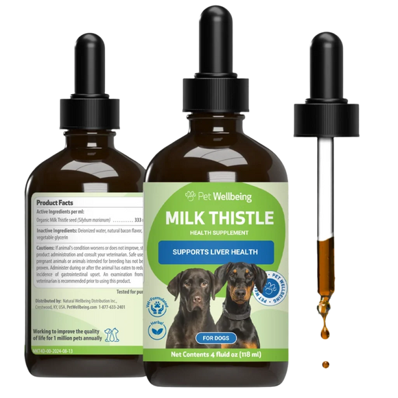 Milk Thistle Supplement for Healthy Liver Function in Dogs - 4 oz - Dog Supplements & Vitamins 2